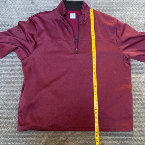 Men's Callaway 1/4 Zip Pullover Sweatshirt XL Maroon Polyester Golf Golfer - Picture 6 of 11